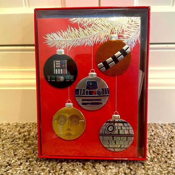Papyrus Star Wars 8 Handmade Notes 8 Lined Envelopes‎ Merry Force Be With You - Picture 1 of 8